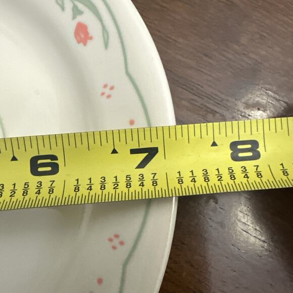 3 PC SET VINTAGE CORELLE CALICO ROSE PINK FLOWER SALAD DESSERT PLATES 7-1/4" USA - Picture 8 of 8